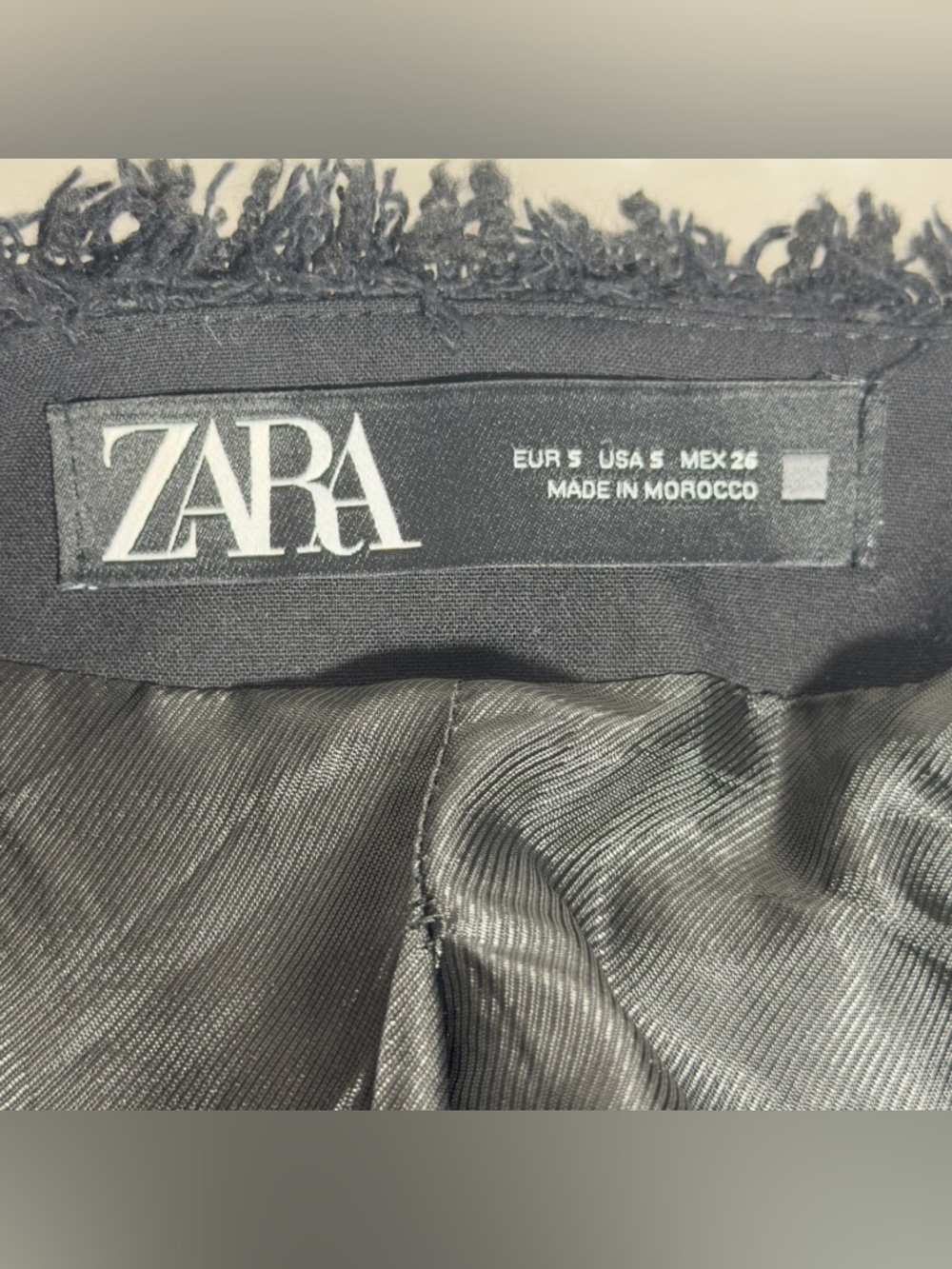 Zara Black Tweed Fringe-Trim Blazer - Picture 11 of 14